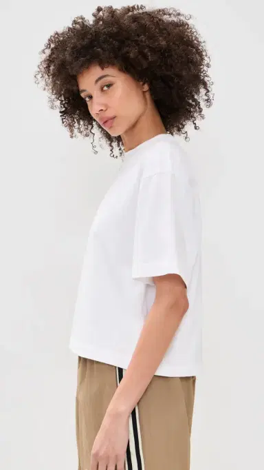 Madewell The Boxy Crop Tee In Allday Jersey White | Thumbnail 4 Madewell The Boxy Crop Tee In Allday Jersey White | Thumbnail 4