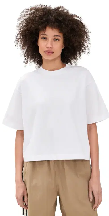 Madewell The Boxy Crop Tee In Allday Jersey White | Thumbnail 1 Madewell The Boxy Crop Tee In Allday Jersey White | Thumbnail 1