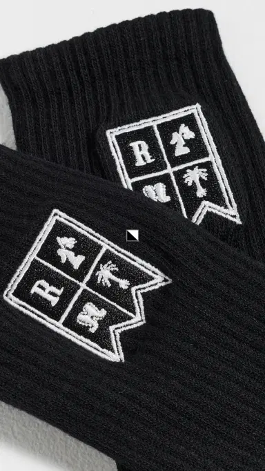 Rhude Harbor Crest Socks Black / White One Size | Thumbnail 3