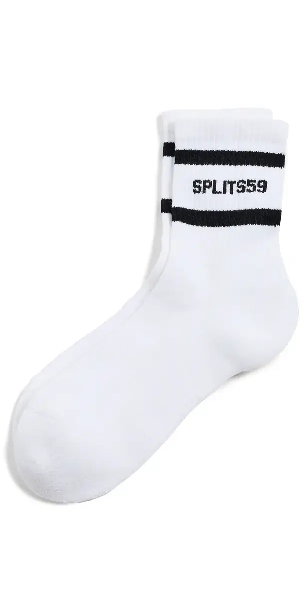 Splits59 Logo Stripe Quarter Socks White/Black One Size