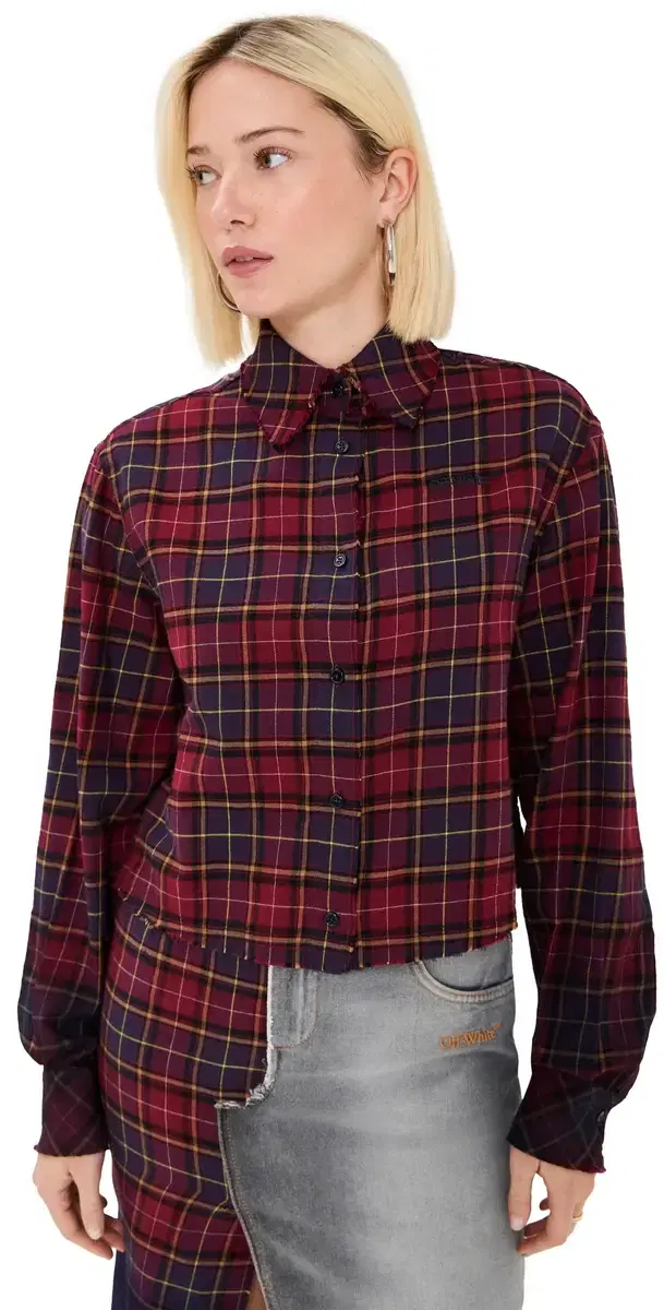 Check Flannel Arrow Shirt Bordeaux
