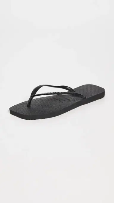 Havaianas Slim Square Solid Flip Flops Black 11/12 | Thumbnail 5