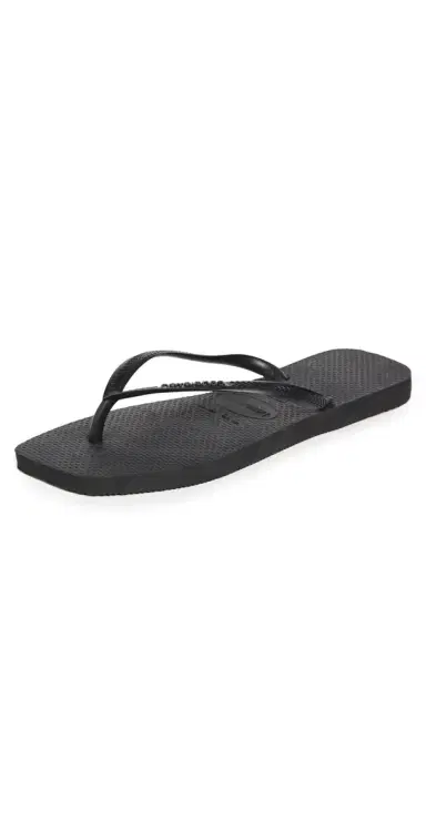 Havaianas Slim Square Solid Flip Flops Black 11/12 | Thumbnail 1