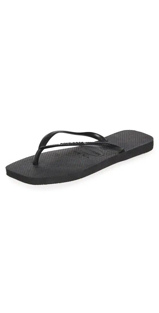 Havaianas Slim Square Solid Flip Flops Black