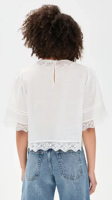 Frame The Embroidered Top White L | Thumbnail 3 Frame The Embroidered Top White L | Thumbnail 3