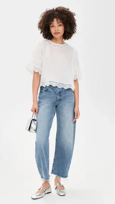 Frame The Embroidered Top White L | Thumbnail 5 Frame The Embroidered Top White L | Thumbnail 5