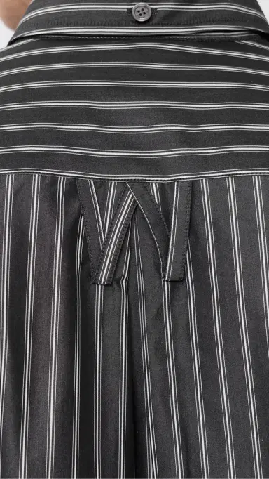 Willy Chavarria Veterano Button Down Shirt Black/White Stripe | Thumbnail 6