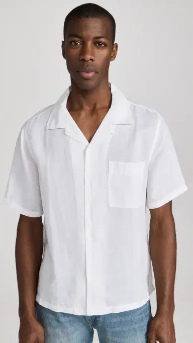 Onia Air Linen Convertible Camp Shirt White S | Thumbnail 2