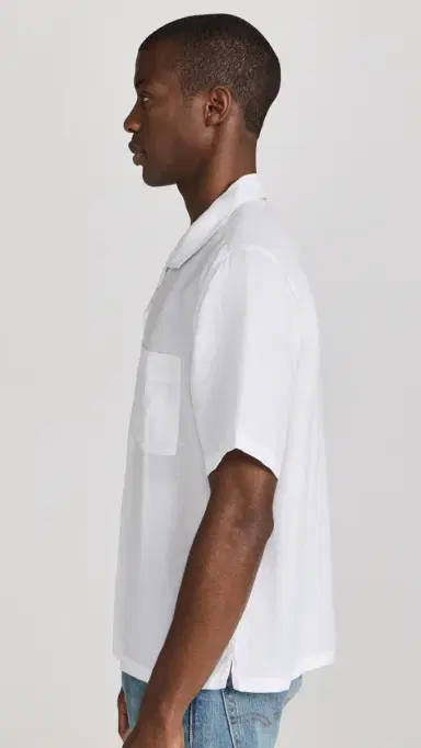 Onia Air Linen Convertible Camp Shirt White S | Thumbnail 4