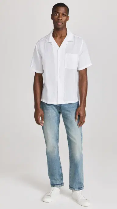 Onia Air Linen Convertible Camp Shirt White S | Thumbnail 5