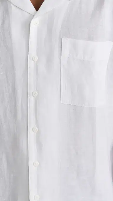 Onia Air Linen Convertible Camp Shirt White S | Thumbnail 6