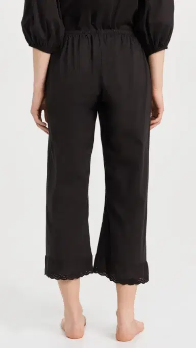 The Great. THE GREAT. The Eyelet Easy Sleep Pants Black 0 | Thumbnail 3