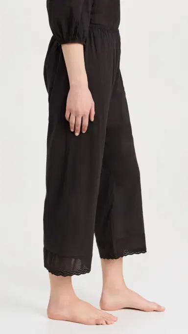 The Great. THE GREAT. The Eyelet Easy Sleep Pants Black 0 | Thumbnail 4