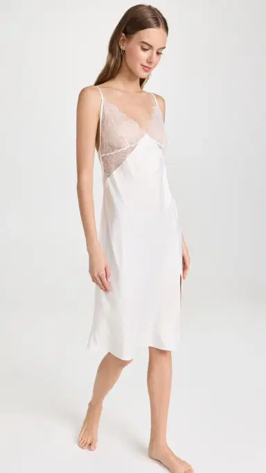 HONEYDEW Woven & Lace Chemise Ivory XL | Thumbnail 5