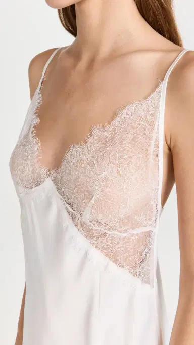 HONEYDEW Woven & Lace Chemise Ivory XL | Thumbnail 6