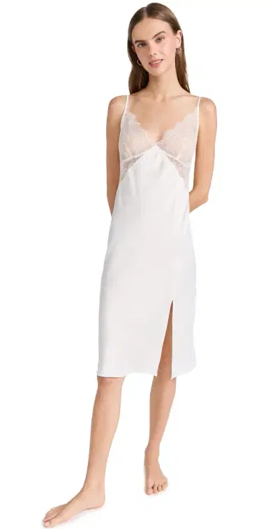 HONEYDEW Woven & Lace Chemise Ivory XL | Thumbnail 1