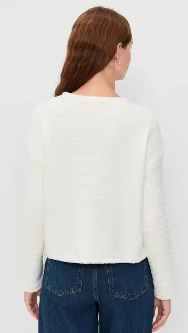 Barefoot Dreams Cozy Chic Textured Button Front Cardigan Pearl | Thumbnail 3 Barefoot Dreams Cozy Chic Textured Button Front Cardigan Pearl | Thumbnail 3