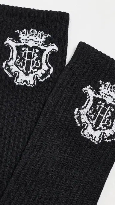 Rhude Chateau Crest Socks Black / White One Size | Thumbnail 3