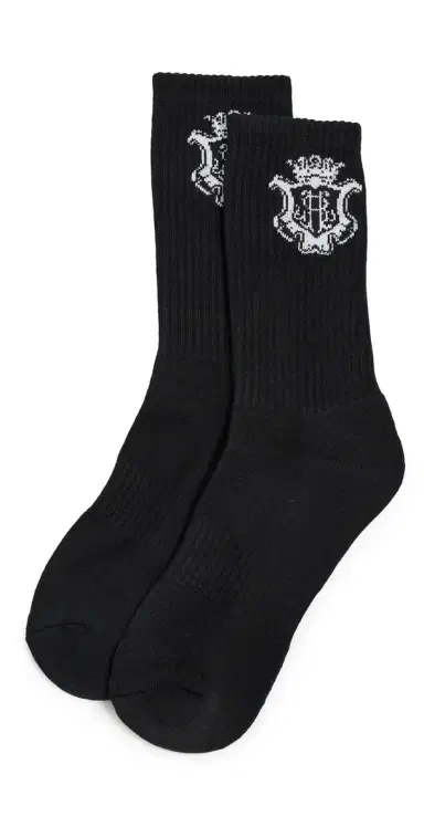 Rhude Chateau Crest Socks Black / White One Size | Thumbnail 1