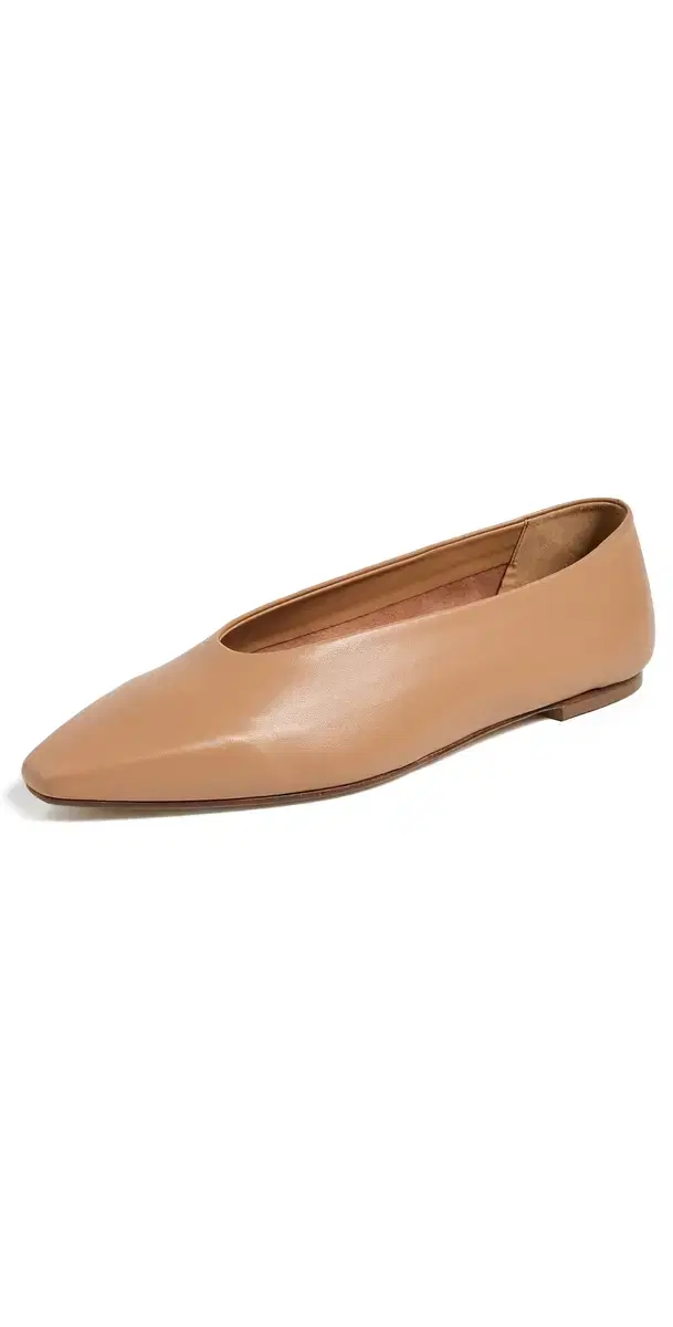 Betty Nappa Leather Hazelnut Flats Hazelnut