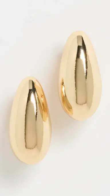 KENNETH JAY LANE Gold Tapered Hoop Pierced Earrings | Thumbnail 2