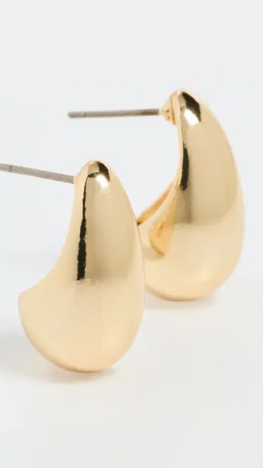 KENNETH JAY LANE Gold Tapered Hoop Pierced Earrings | Thumbnail 4