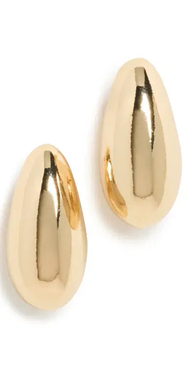 KENNETH JAY LANE Gold Tapered Hoop Pierced Earrings | Thumbnail 1