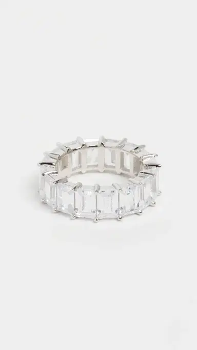 By Adina Eden Baguette Eternity Band Silver | Thumbnail 2