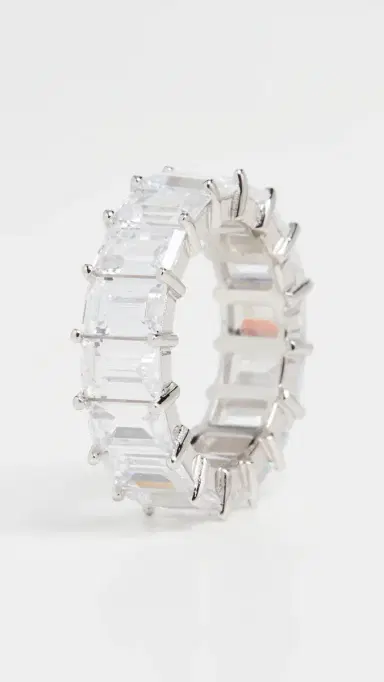 By Adina Eden Baguette Eternity Band Silver | Thumbnail 4