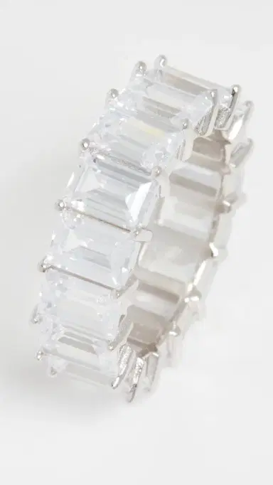 By Adina Eden Baguette Eternity Band Silver | Thumbnail 5