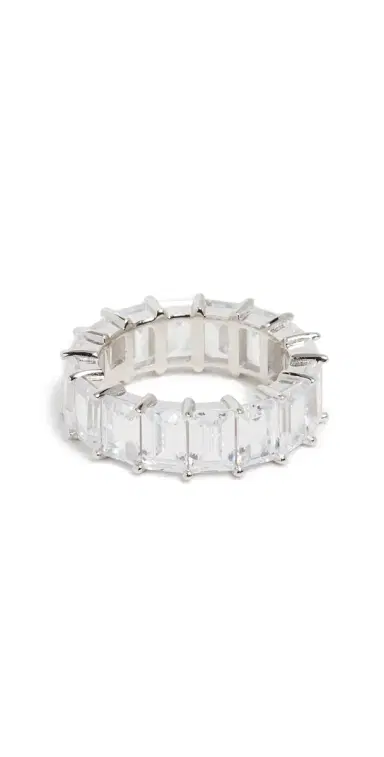 By Adina Eden Baguette Eternity Band Silver | Thumbnail 1