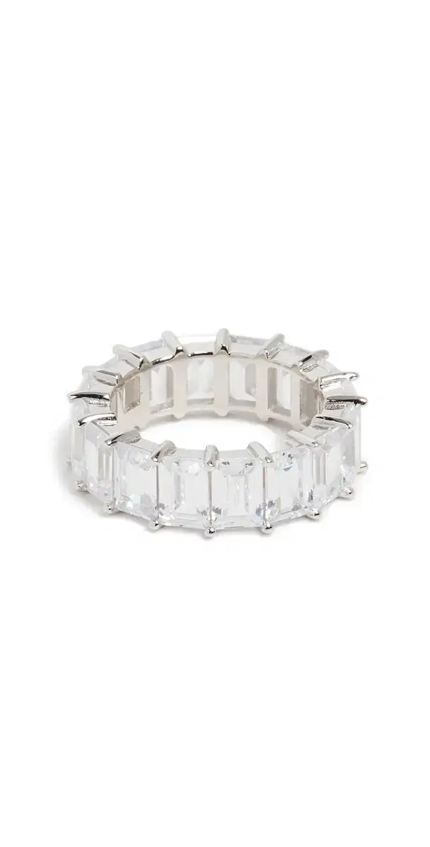 By Adina Eden Baguette Eternity Band Silver