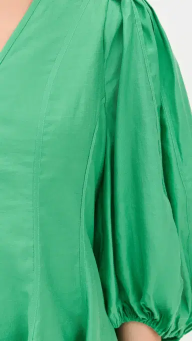 English Factory Puff Sleeve Flare Mini Dress Green | Thumbnail 6
