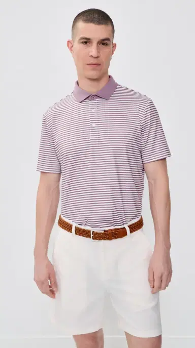 Redvanly Striped Baker Polo Shirt Lilac | Thumbnail 2 Redvanly Striped Baker Polo Shirt Lilac | Thumbnail 2