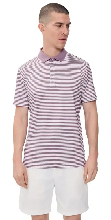 Redvanly Striped Baker Polo Shirt Lilac | Thumbnail 1 Redvanly Striped Baker Polo Shirt Lilac | Thumbnail 1
