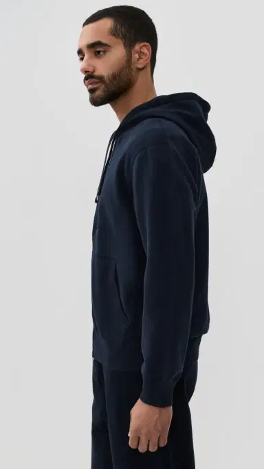 REIGNING CHAMP Mid-Weight Terry Standard Zip Hoodie Navy M | Thumbnail 4