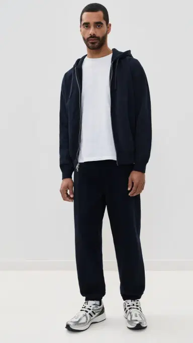 REIGNING CHAMP Mid-Weight Terry Standard Zip Hoodie Navy M | Thumbnail 5