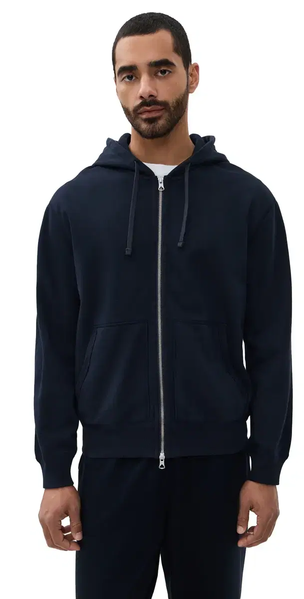 id-Weight Terry Standard Zip Hoodie Navy