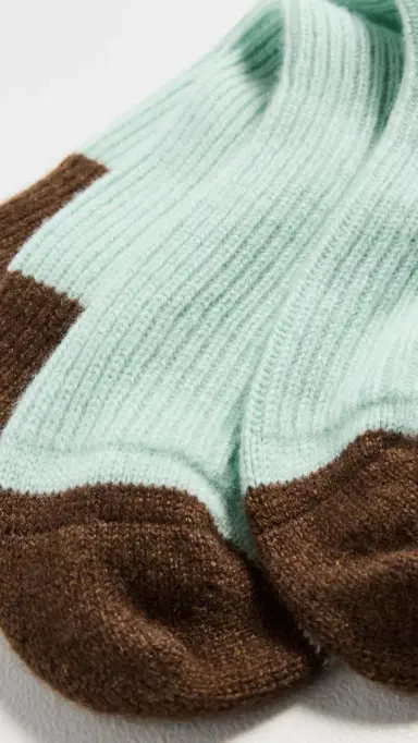 Guest in Residence The Soft Cashmere Socks Seaglass/Chestnut One Size | Thumbnail 3
