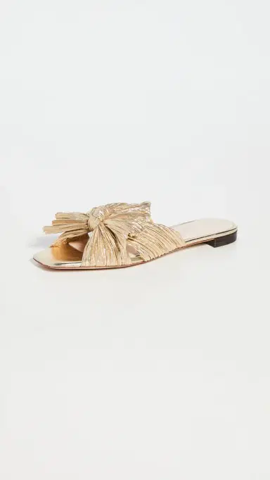 Loeffler Randall Daphne Pleated Bow Slides | Thumbnail 2 Loeffler Randall Daphne Pleated Bow Slides | Thumbnail 2