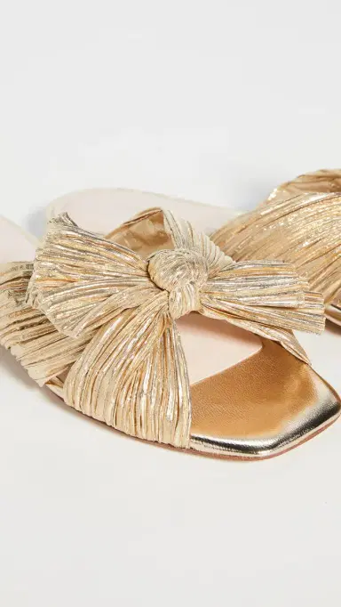 Loeffler Randall Daphne Pleated Bow Slides | Thumbnail 6 Loeffler Randall Daphne Pleated Bow Slides | Thumbnail 6
