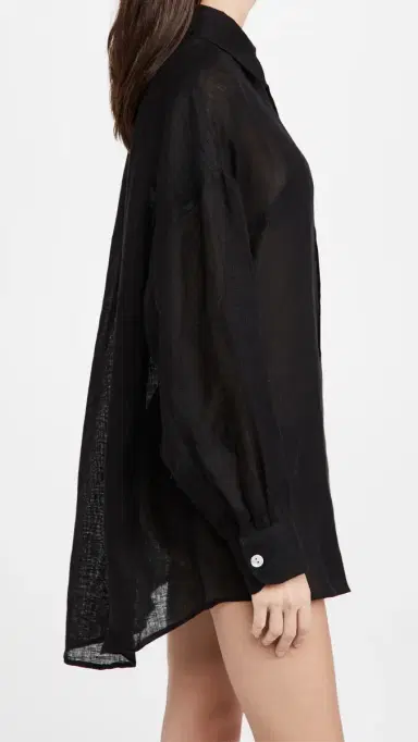 Vitamin A Playa hirt Dress Linen Gauze Black | Thumbnail 4