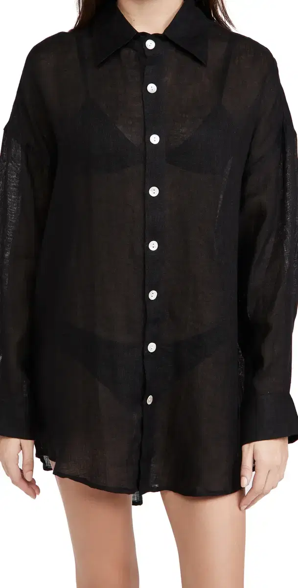 Playa hirt Dress Linen Gauze Black
