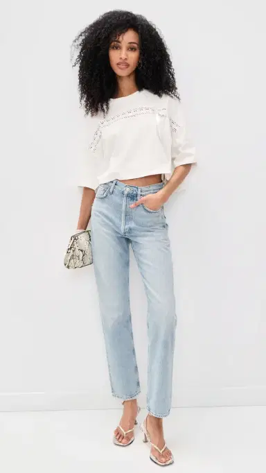 LoveShackFancy Mirelda Tee True White | Thumbnail 5