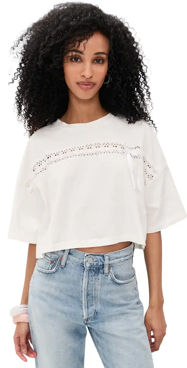 LoveShackFancy irelda Tee True White