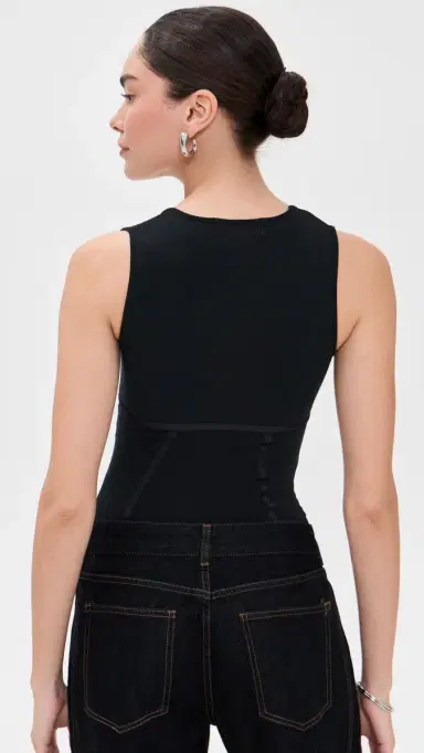Fleur du Mal Cotton Scoop Neck Thong Bodysuit Black L | Thumbnail 3 Fleur du Mal Cotton Scoop Neck Thong Bodysuit Black L | Thumbnail 3