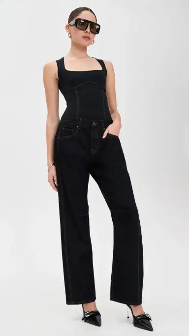 Fleur du Mal Cotton Scoop Neck Thong Bodysuit Black L | Thumbnail 5 Fleur du Mal Cotton Scoop Neck Thong Bodysuit Black L | Thumbnail 5