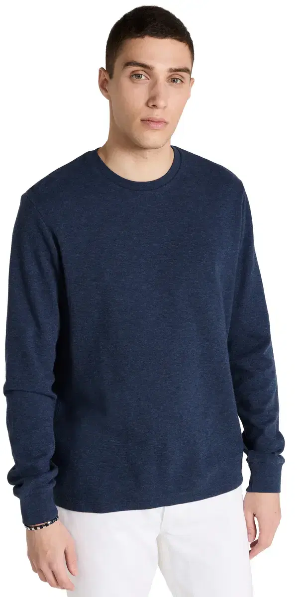 Duo Fold ong Sleeve Crew Heather Midnight
