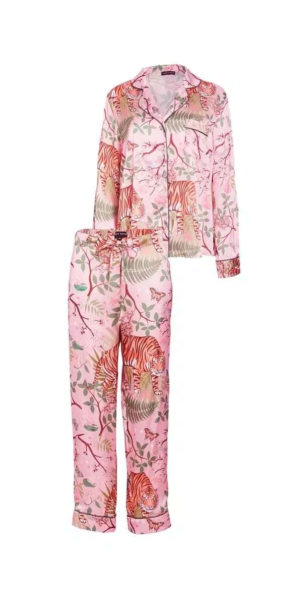 Tiger Blossom Pajama Set Orange