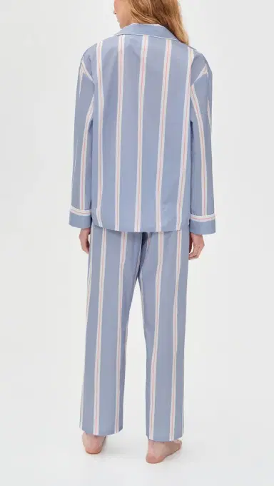 Sleeper The Rose Cotton Pajama Set Blue tripes | Thumbnail 3